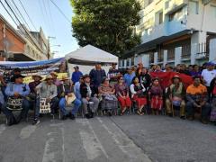 Ancestral authorities together with Indigenous authorities of Iximulew in the second sit-in. Photo Francisco Simón.